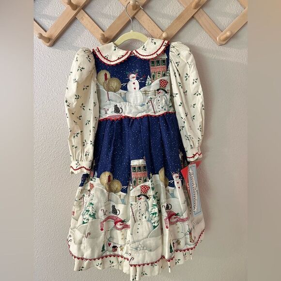 Vintage Daisy Kingdom Simplicity Christmas Winter Dress Sz 4 - Picture 1 of 16